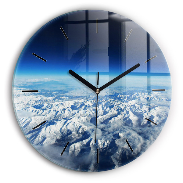Round glass wall clock Landscape Mountains Pyrenees