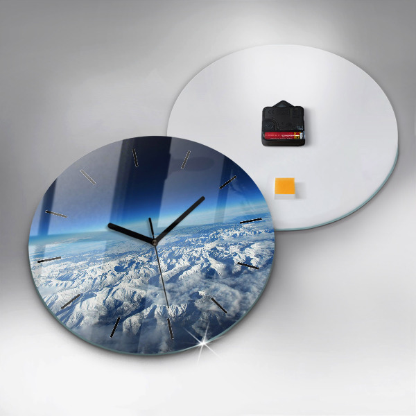 Round glass wall clock Landscape Mountains Pyrenees