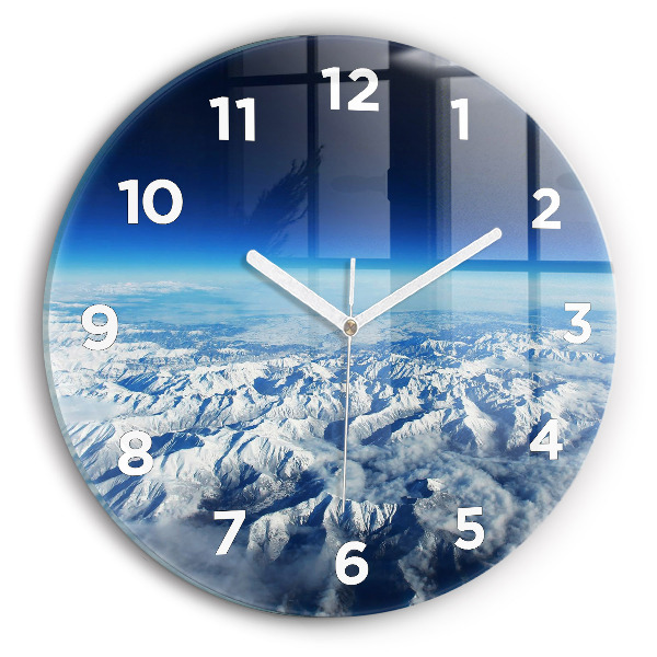 Round glass wall clock Landscape Mountains Pyrenees