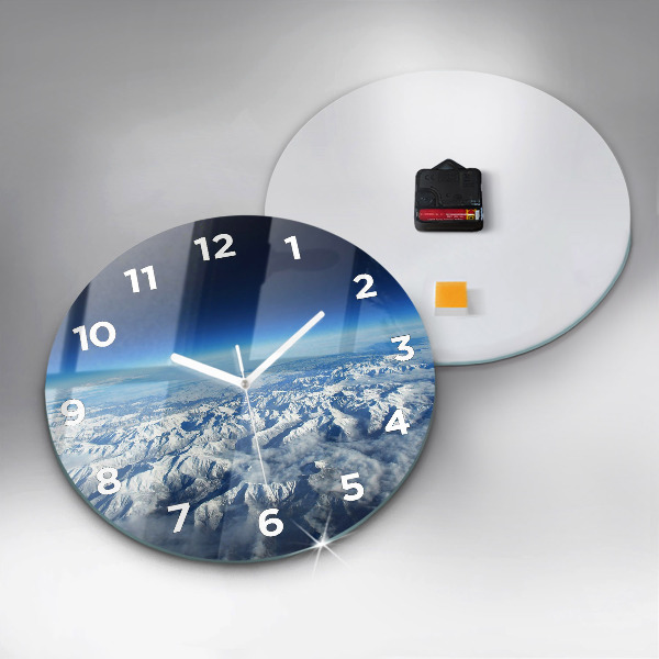 Round glass wall clock Landscape Mountains Pyrenees
