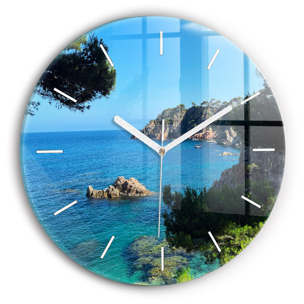 Round glass wall clock Costa Brava