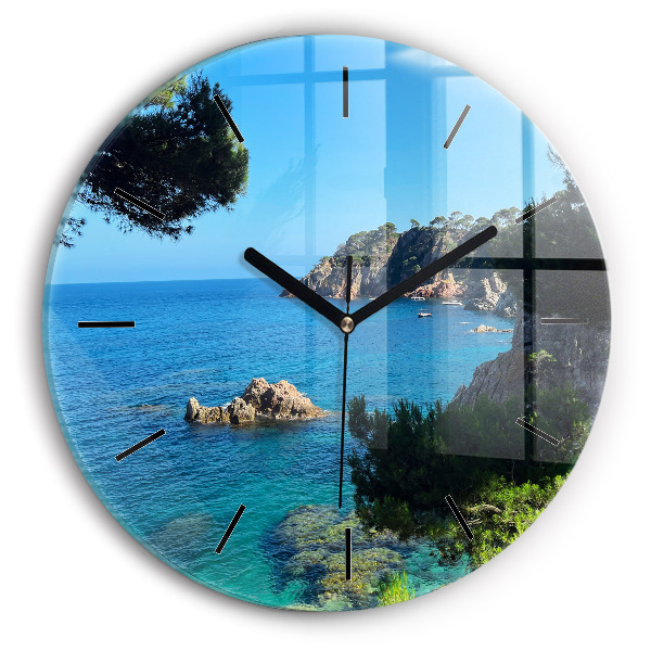 Round glass wall clock Costa Brava