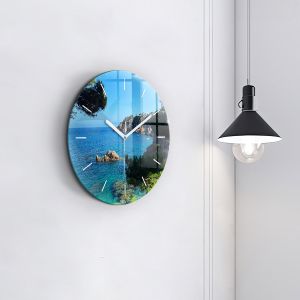 Round glass wall clock Costa Brava