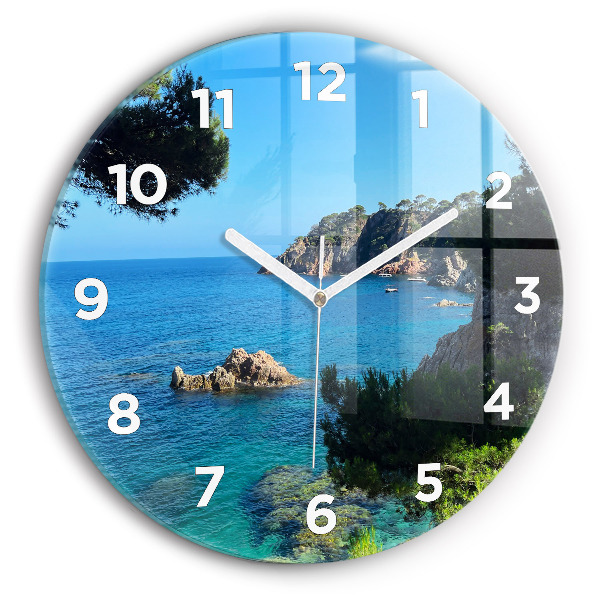 Round glass wall clock Costa Brava