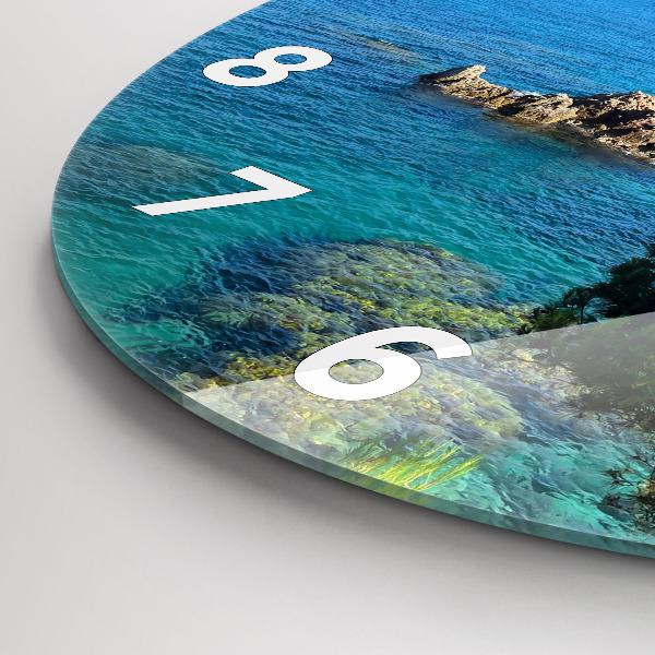 Round glass wall clock Costa Brava