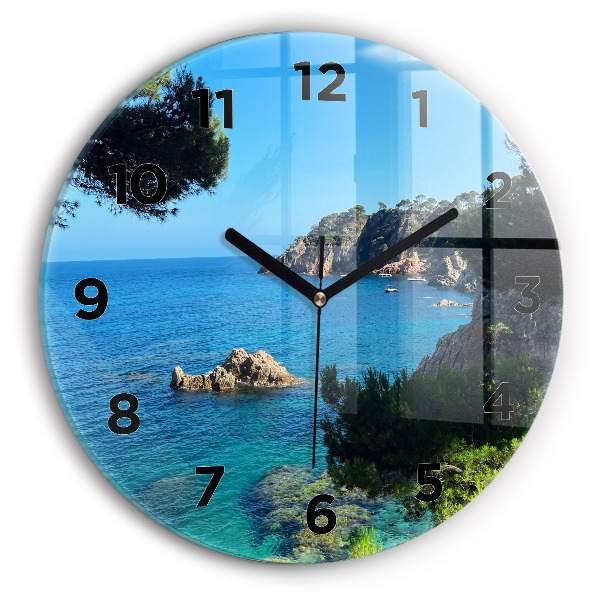 Round glass wall clock Costa Brava
