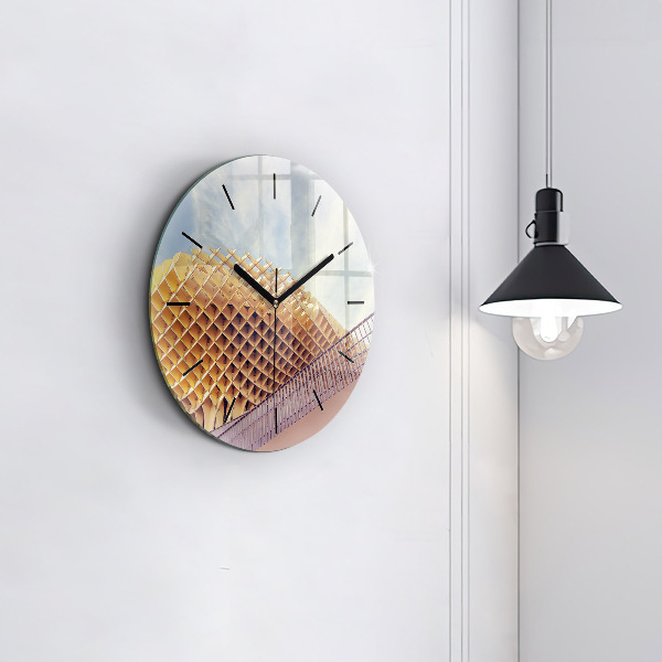 Round glass wall clock Viewpoint in Seville