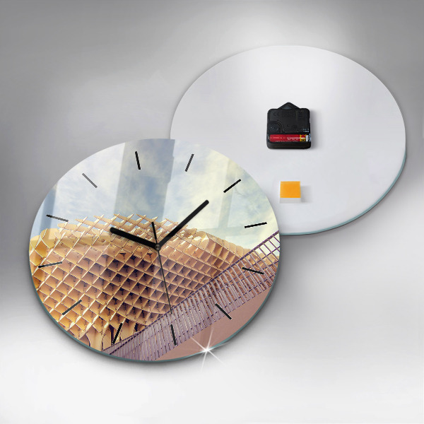 Round glass wall clock Viewpoint in Seville