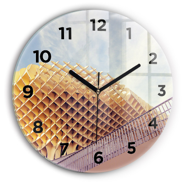 Round glass wall clock Viewpoint in Seville