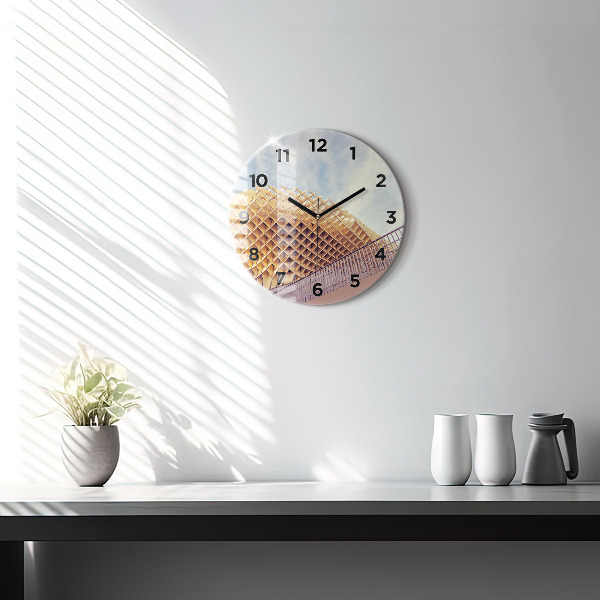 Round glass wall clock Viewpoint in Seville