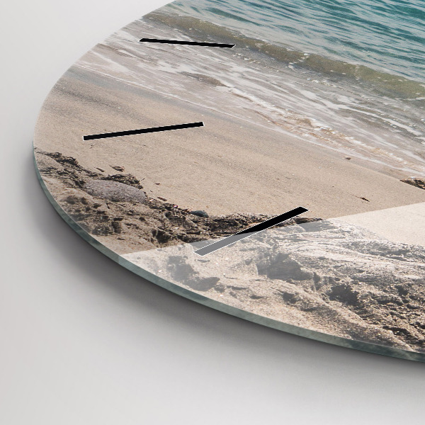 Round glass wall clock View of the Mediterranean Sea