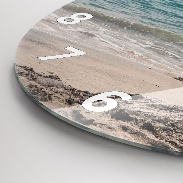 Round glass wall clock View of the Mediterranean Sea