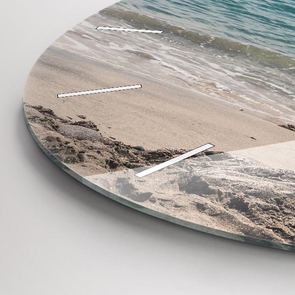 Round glass wall clock View of the Mediterranean Sea