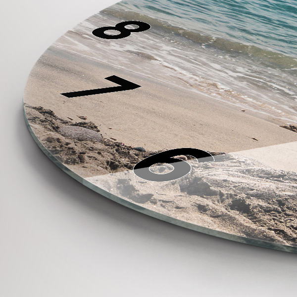 Round glass wall clock View of the Mediterranean Sea
