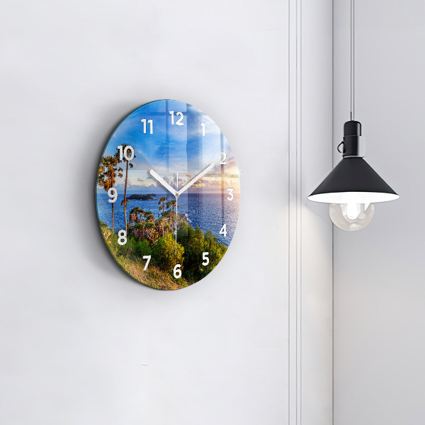 Round glass wall clock Phuket in Thailand
