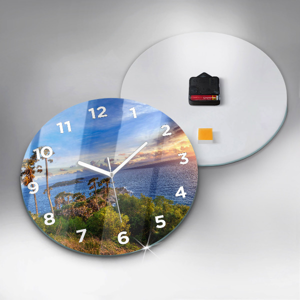 Round glass wall clock Phuket in Thailand