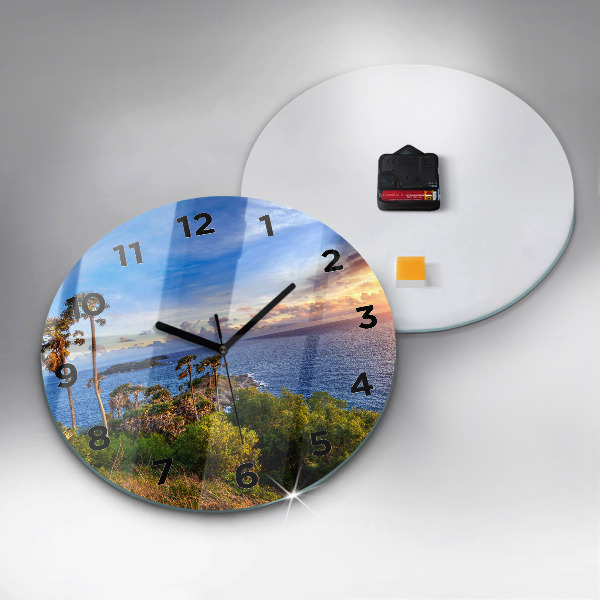 Round glass wall clock Phuket in Thailand