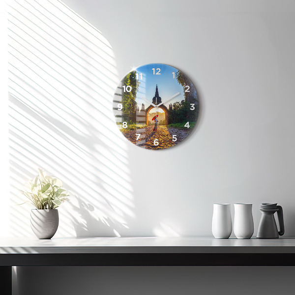 Round glass wall clock Surat Thani Park Thailand