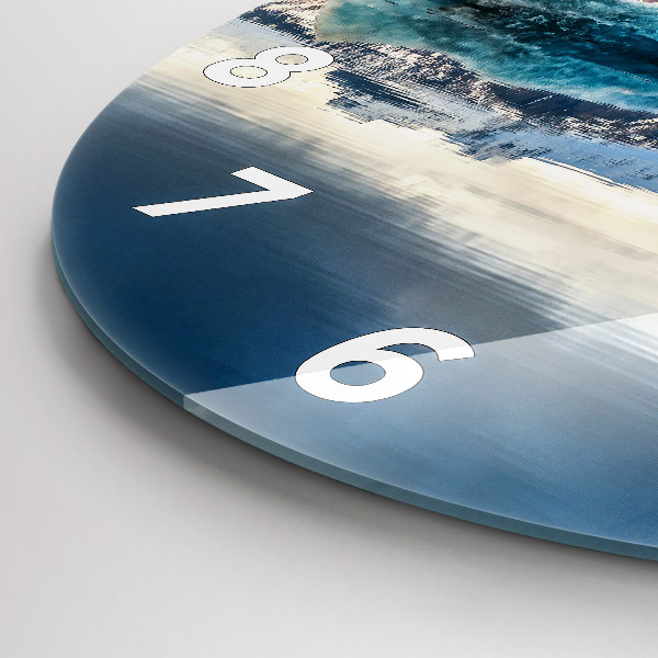Round glass wall clock Lake Jokulsarlon Iceland