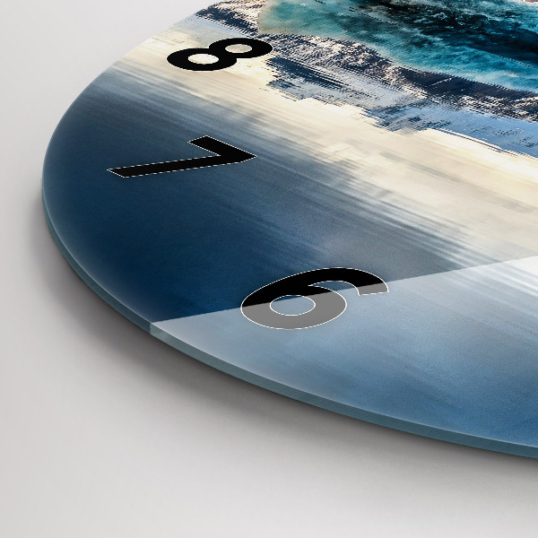 Round glass wall clock Lake Jokulsarlon Iceland