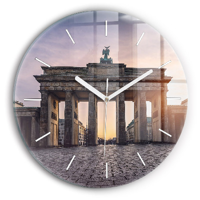 Round glass wall clock Brandenburg Gate