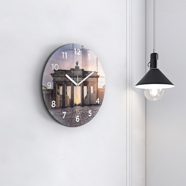 Round glass wall clock Brandenburg Gate