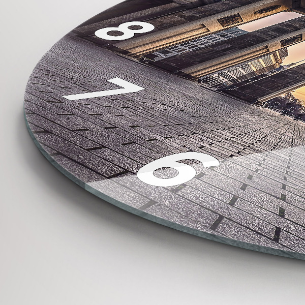 Round glass wall clock Brandenburg Gate