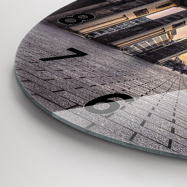 Round glass wall clock Brandenburg Gate