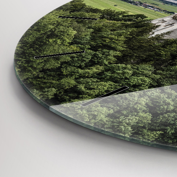 Round glass wall clock Neuschwanstein Castle