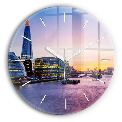 Round glass wall clock View of London
