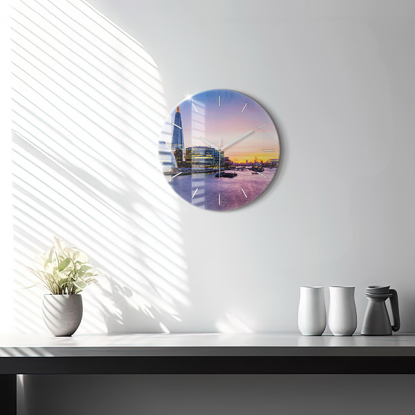 Round glass wall clock View of London