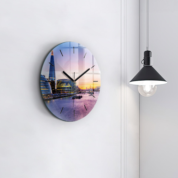 Round glass wall clock View of London