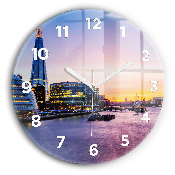 Round glass wall clock View of London