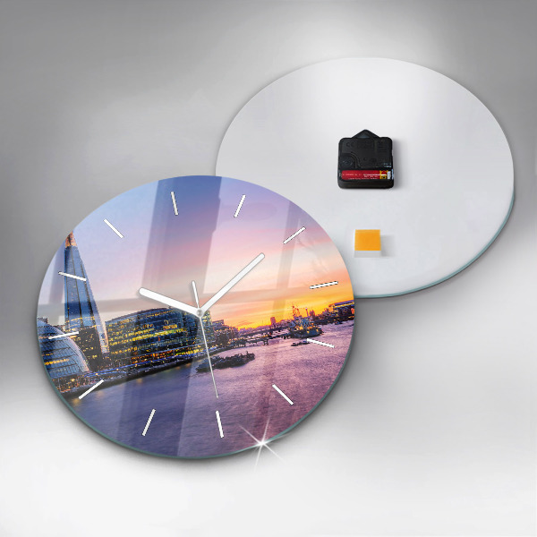 Round glass wall clock View of London