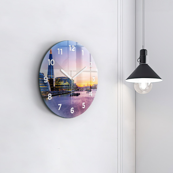 Round glass wall clock View of London