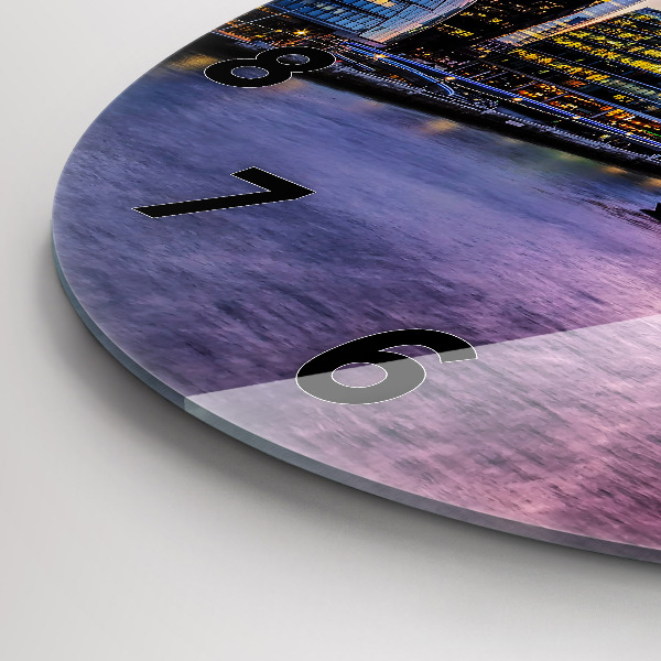 Round glass wall clock View of London