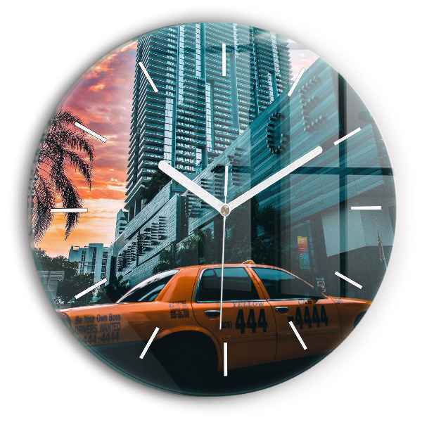 Round glass wall clock Miami, Florida