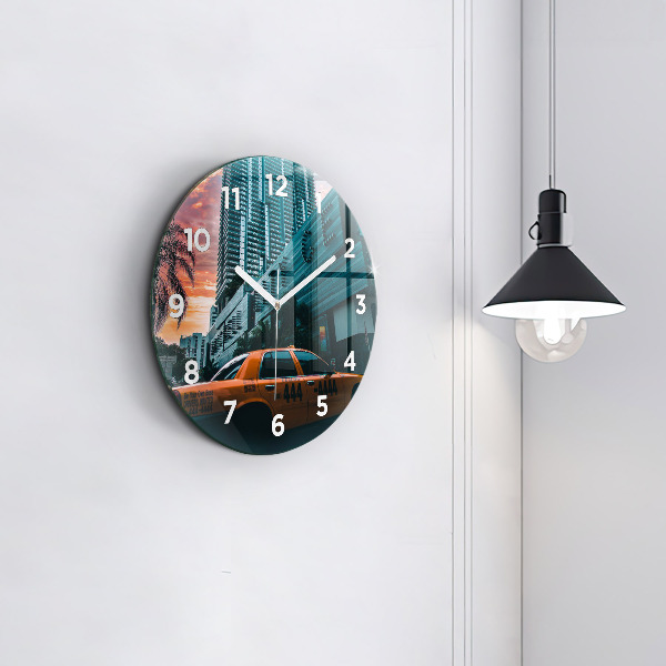Round glass wall clock Miami, Florida