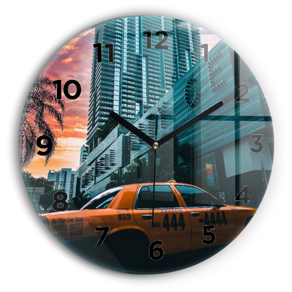 Round glass wall clock Miami, Florida