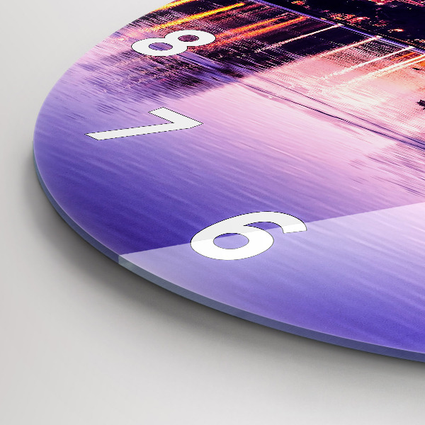 Round glass wall clock Orlando city skyline