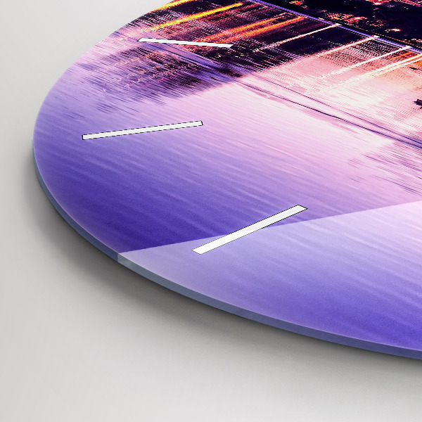 Round glass wall clock Orlando city skyline