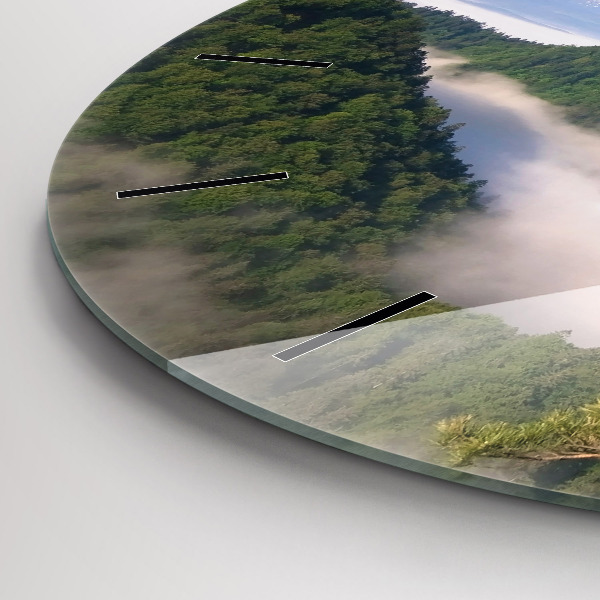 Round glass wall clock Sokolica Peak in the Pieniny Mountains