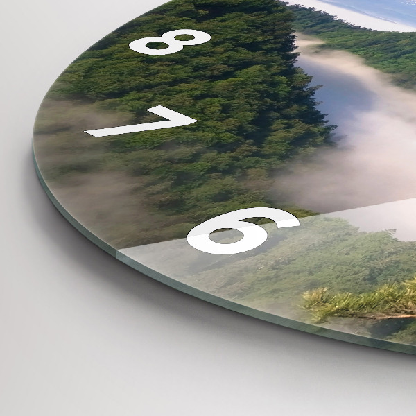 Round glass wall clock Sokolica Peak in the Pieniny Mountains