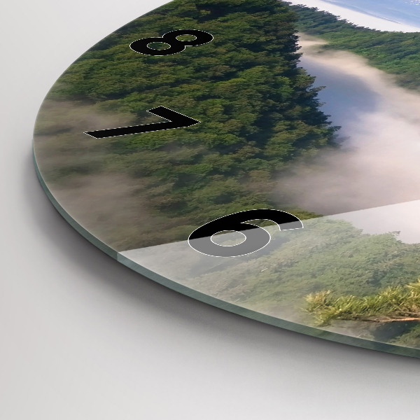 Round glass wall clock Sokolica Peak in the Pieniny Mountains