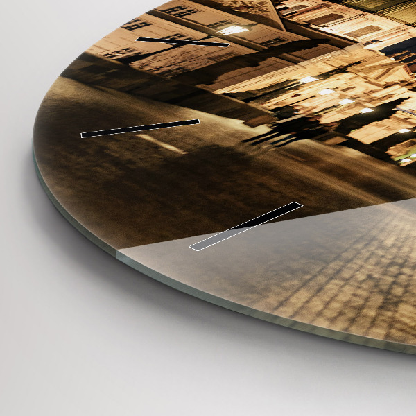 Round glass wall clock Charles Bridge in Prague