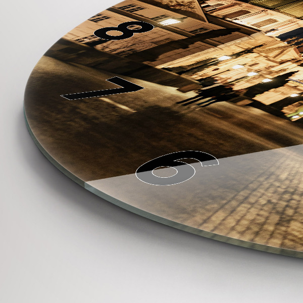 Round glass wall clock Charles Bridge in Prague