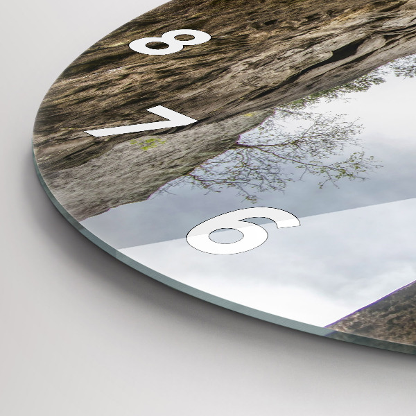 Round glass wall clock Rock city in the Czech Republic