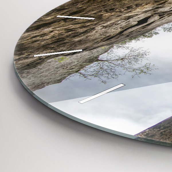 Round glass wall clock Rock city in the Czech Republic