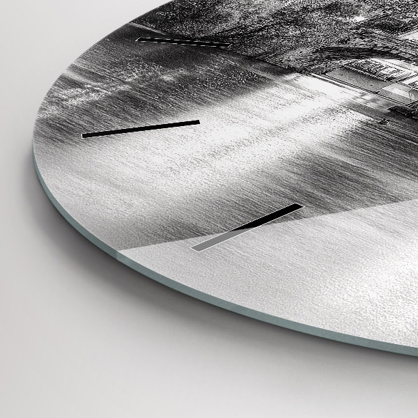 Round glass wall clock Charles Bridge in Prague