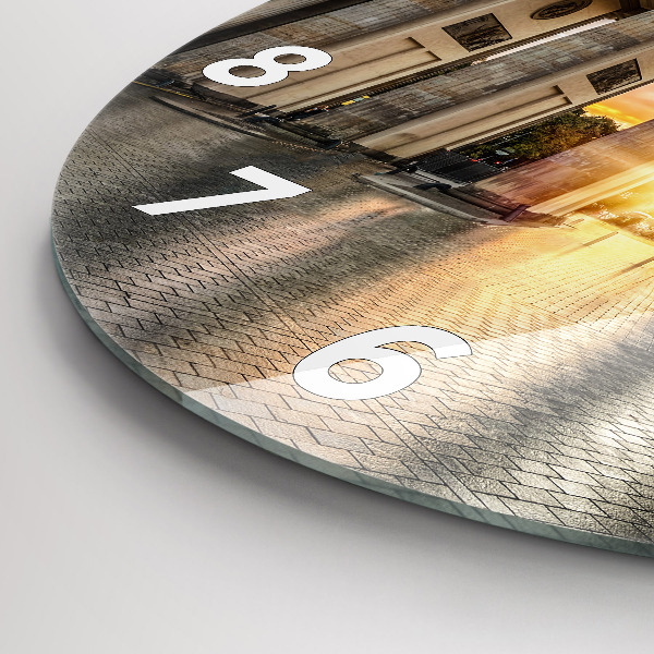 Round glass wall clock Brandenburg Gate